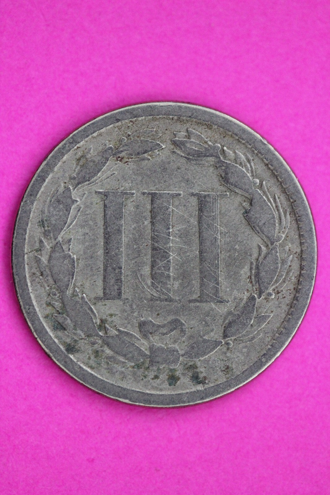 1866 Three 3 Cent Nickel Guaranteed Authentic & Genuine Fast Free Shipping 1312