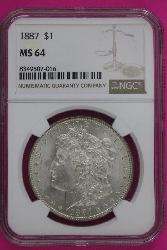 1887 P MS 64 Liberty Morgan Silver Dollar NGC Certified Graded Authentic 781