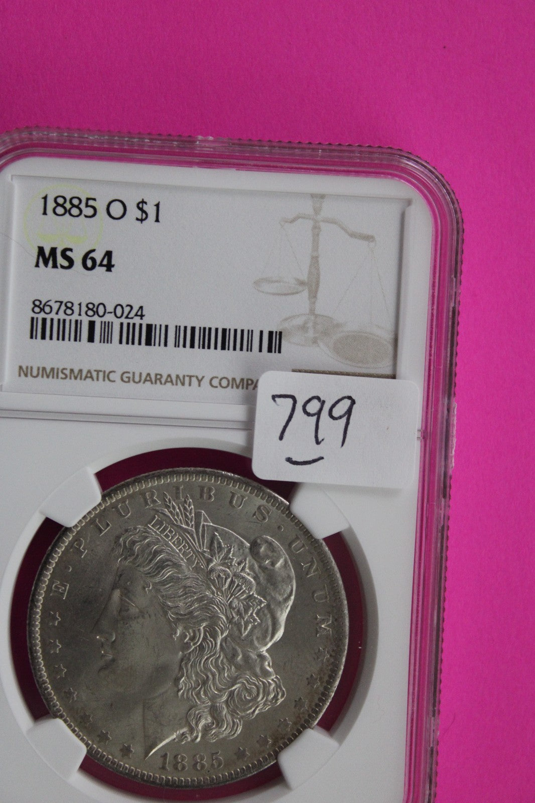 1885 O MS 64 Liberty Morgan Silver Dollar NGC Certified Graded Authentic 799