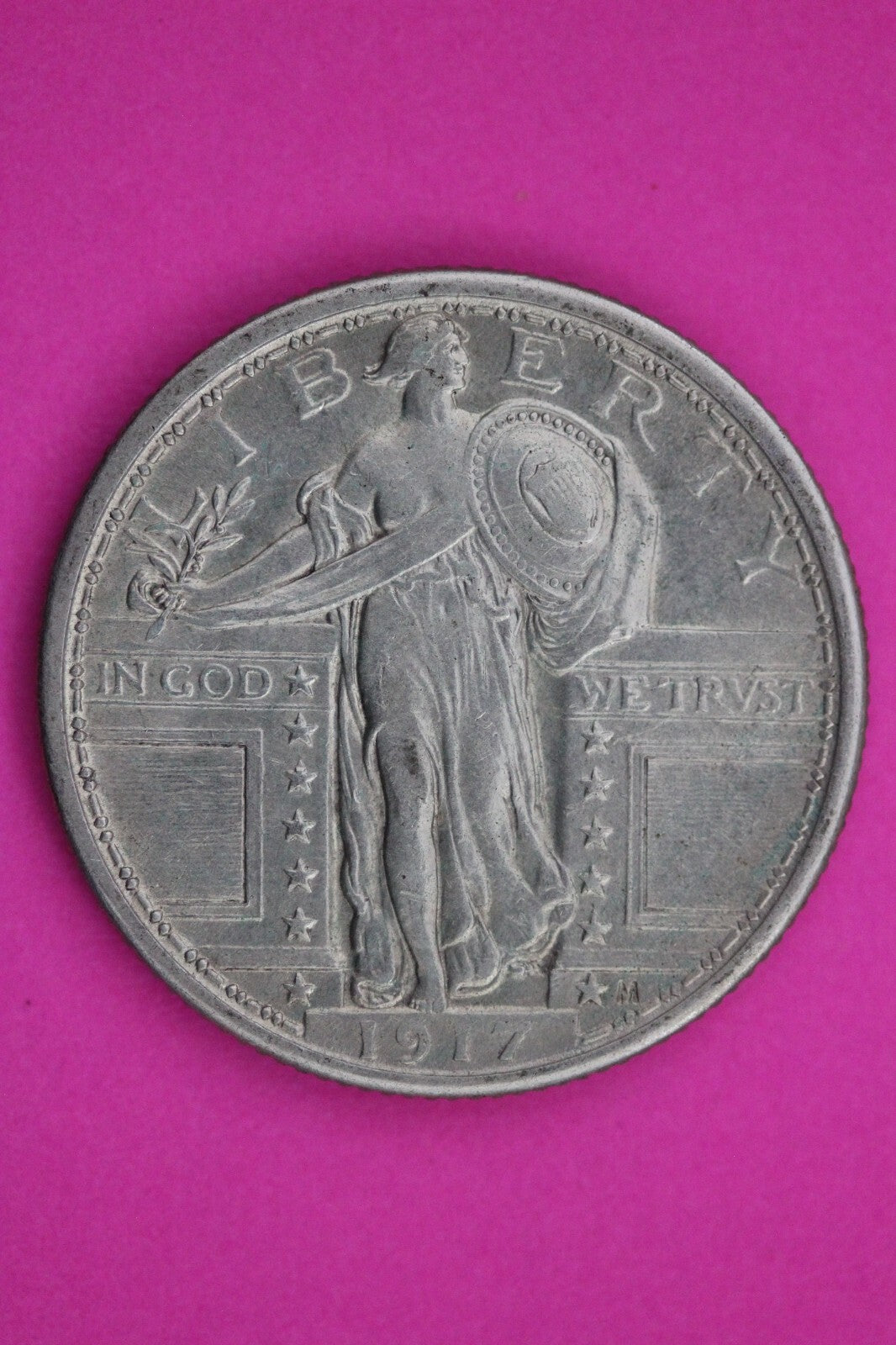 High Grade Full Date 1917 P T1 Standing Liberty Silver Quarter Key Date Coin 05