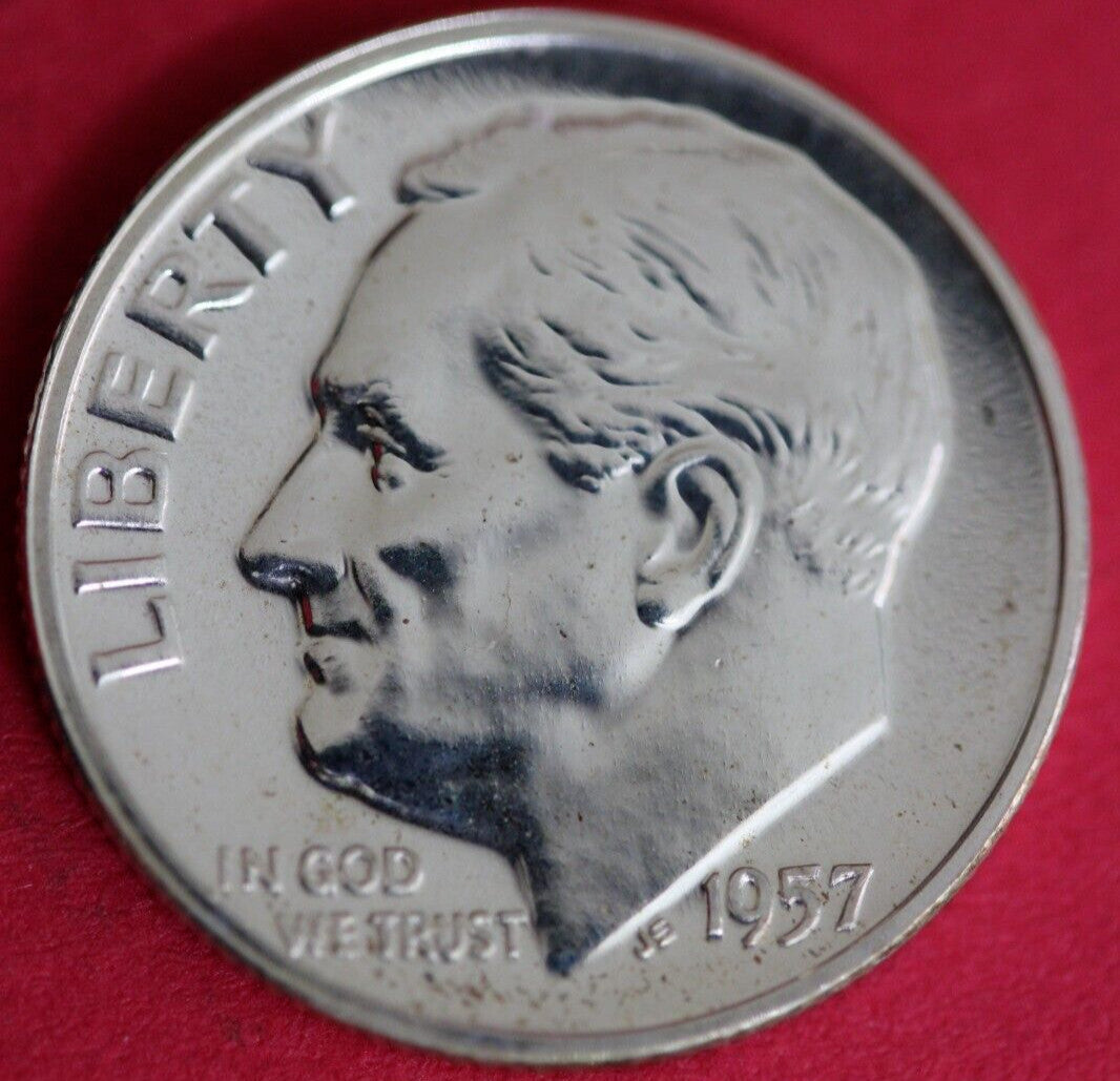 1957 Silver Proof Roosevelt Dime Exact Coin Shown Fast Shipping OCE 72