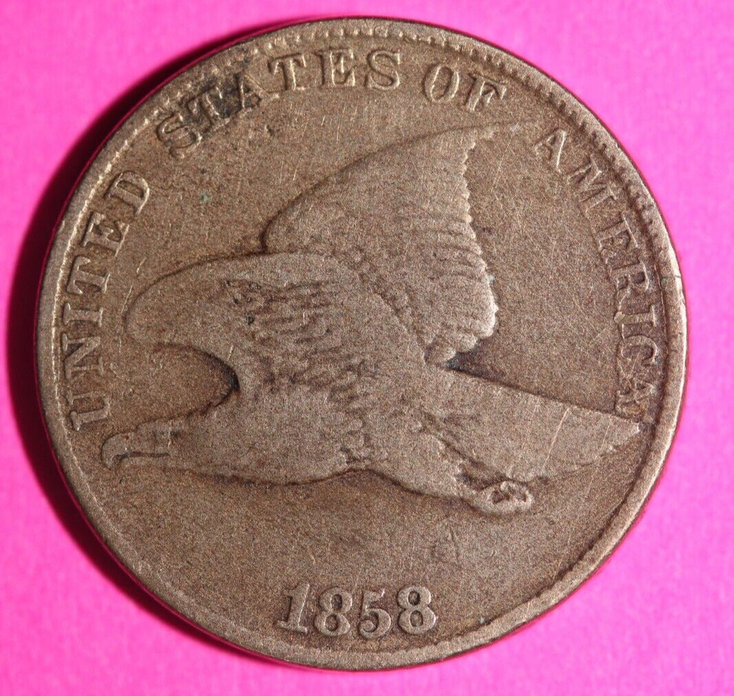 1858 Flying Eagle Cent Penny Exact Scarce Early Type Coin as Pictured 02
