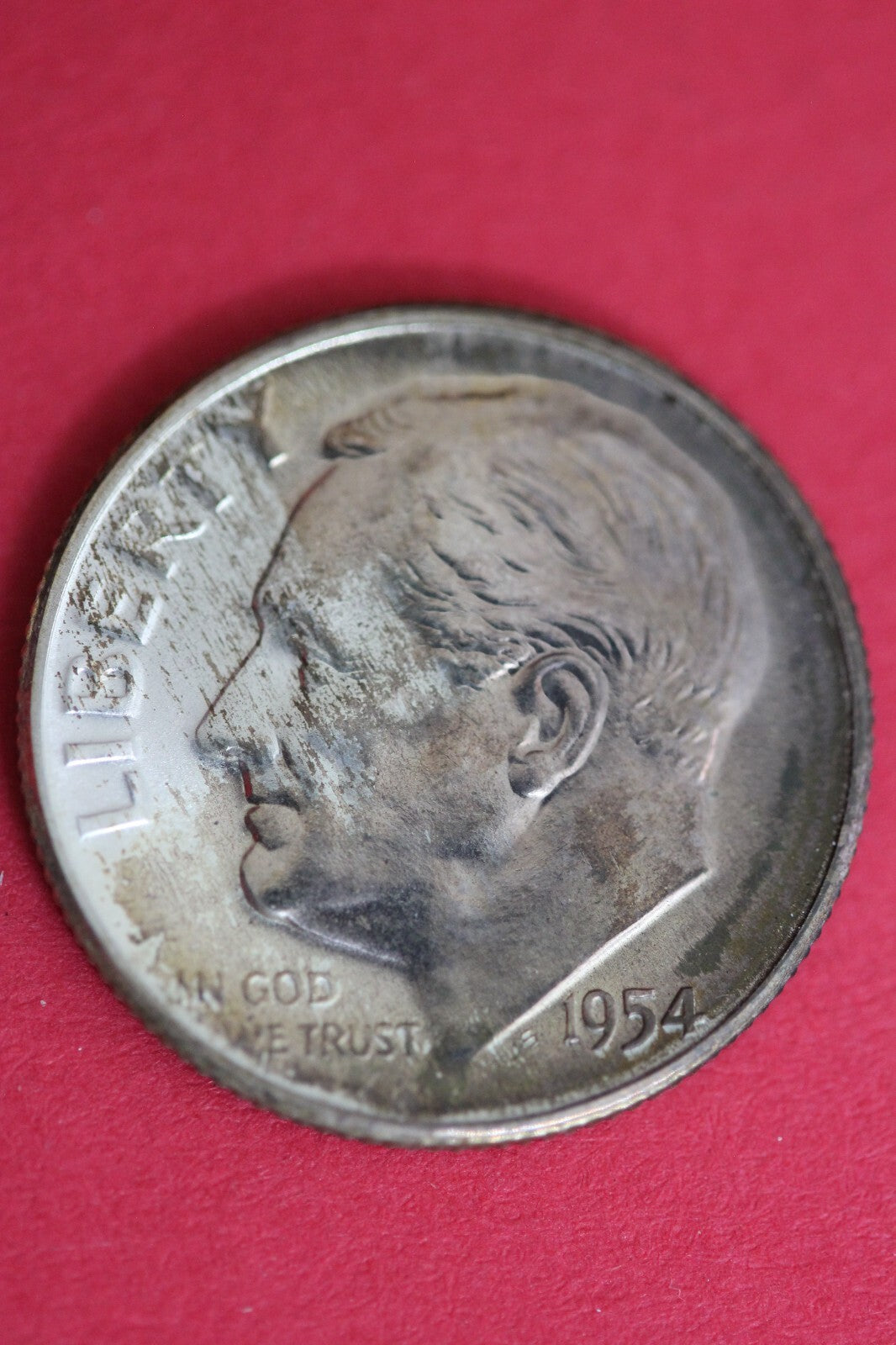 Rainbow Toned 1954 Silver Proof Roosevelt Dime 59
