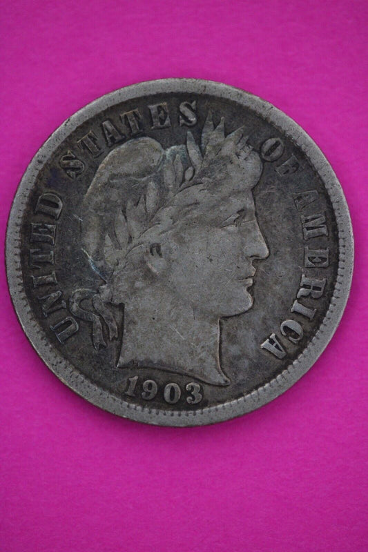 1903 P Barber Liberty Dime Scarce Semi Key Date Coin Philadelphia Mint 107