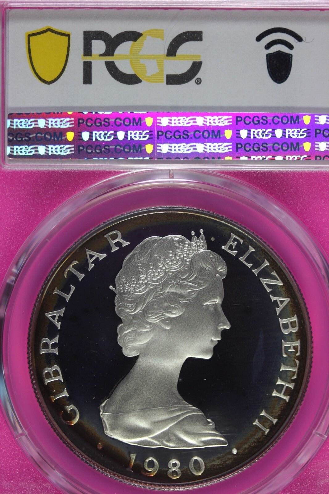 Toned 1980 PR 68 DCAM Crown Gibraltar  PCGS Queen Elizabeth 80th Birthday 506