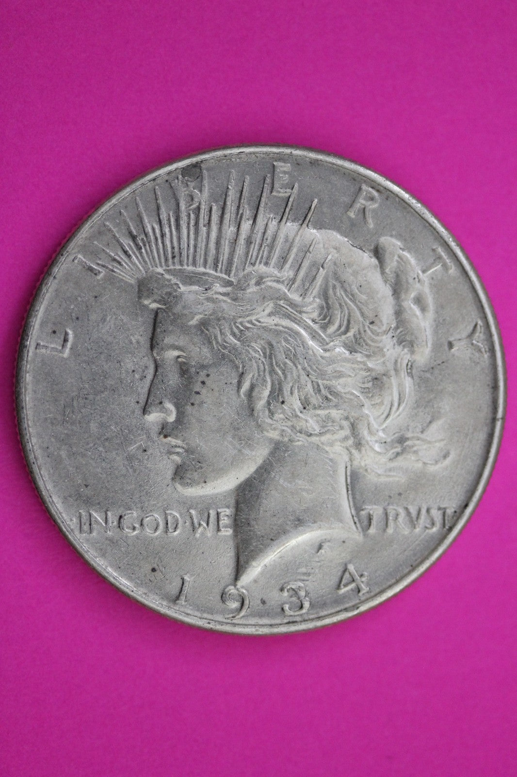 1934 P Peace Silver Dollar LIberty Coin Guaranteed Genuine American Seller 2028