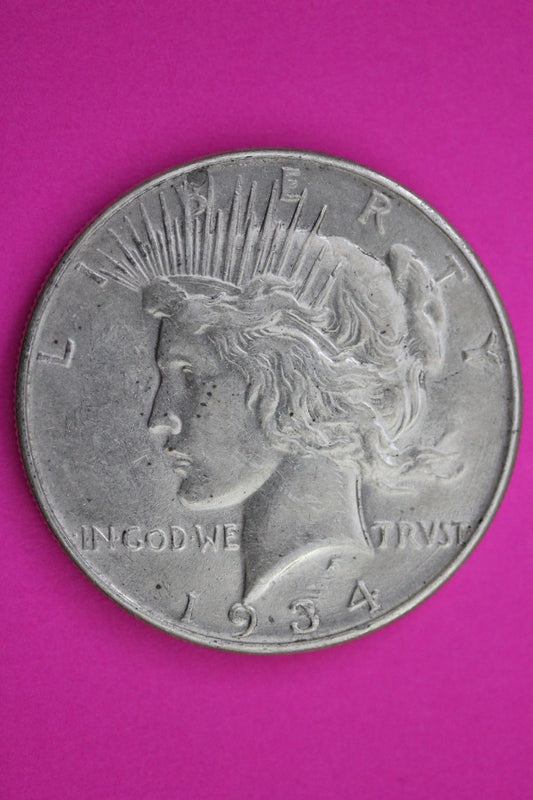 1934 P Peace Silver Dollar LIberty Coin Guaranteed Genuine American Seller 2028