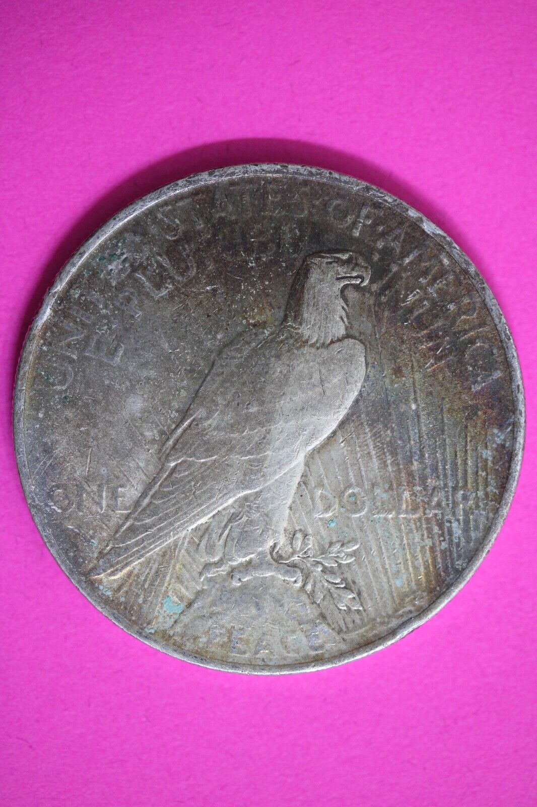 Rainbow Toned 1922 P Liberty Peace Silver Dollar Exact Coin In Pics Hi Grade 46