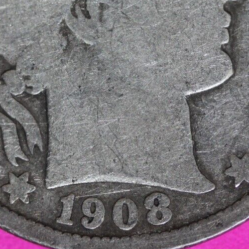 1908 S Barber Liberty Half Dollar Scarce Semi Key Date Coin San Francisco 153