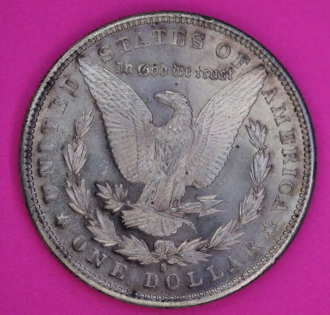 Rainbow Toned 1881 S Morgan Liberty Silver Dollar San Francisco Mint Coin 179