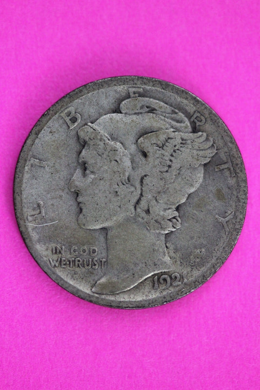 Key Date 1921 D Mercury Winged Liberty Dime Silver You Get Same Coin In Pics 36