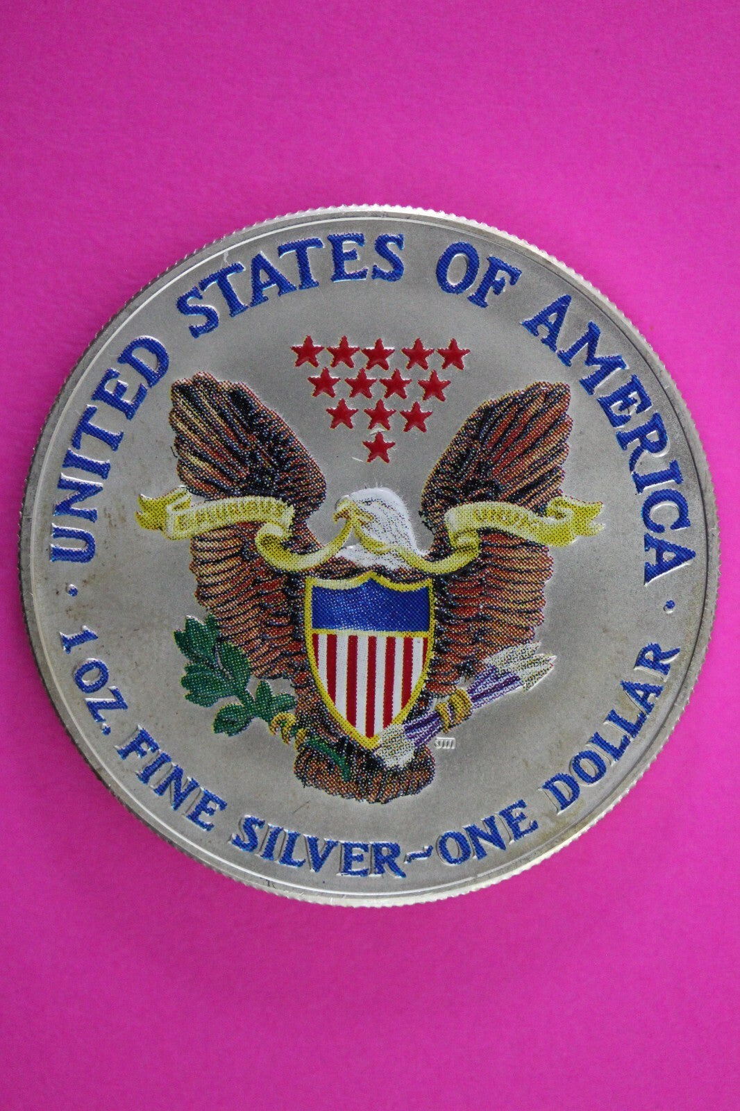 Colorized 2001 American Silver Eagle 1 Ounce .999 Fine Exact Coin Shown N0507