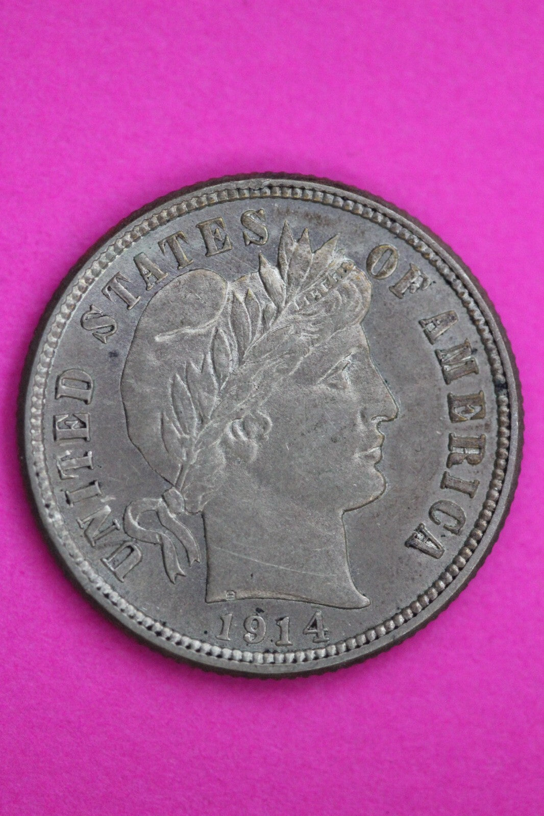 High Grade 1914 P Barber Liberty Dime Silver Coin Guaranteed Authentic Real 1090