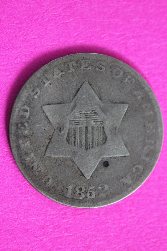 1852 Trime 3 Three Cent Silver Dime Exact Coin Shown In Pics Semi Key Date 43