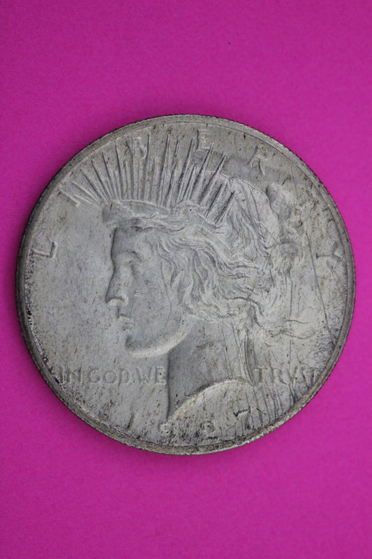 High Grade 1927 P Peace Silver Dollar LIberty Coin Guaranteed Authentic 0310N