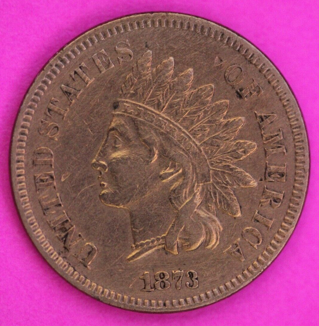 1873 Open 3 Indian Head Cent Penny Scarce Type Exact Coin Shown High Grade 315