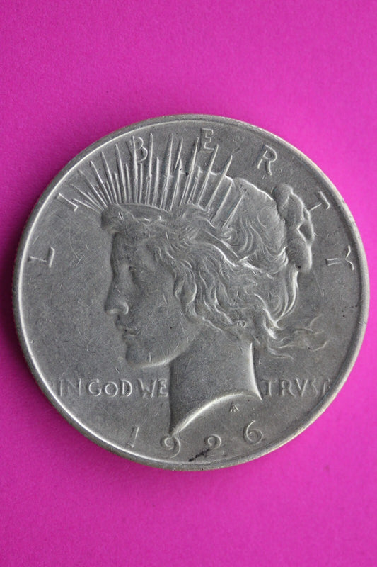 High Grade 1926 D Peace Silver Dollar LIberty Coin Guaranteed Authentic 0354N