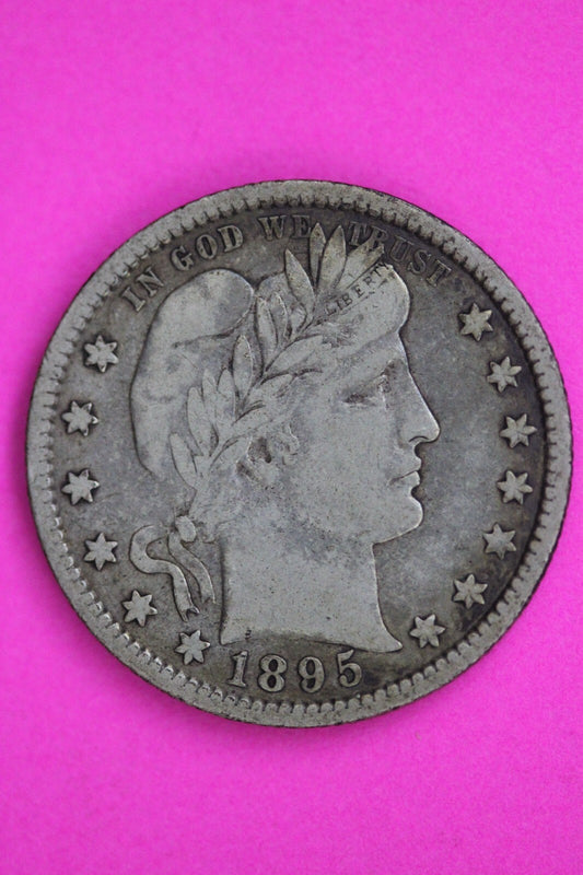 1895 O Barber Liberty Silver Quarter Guaranteed Authentic & Genuine Coin 0599N