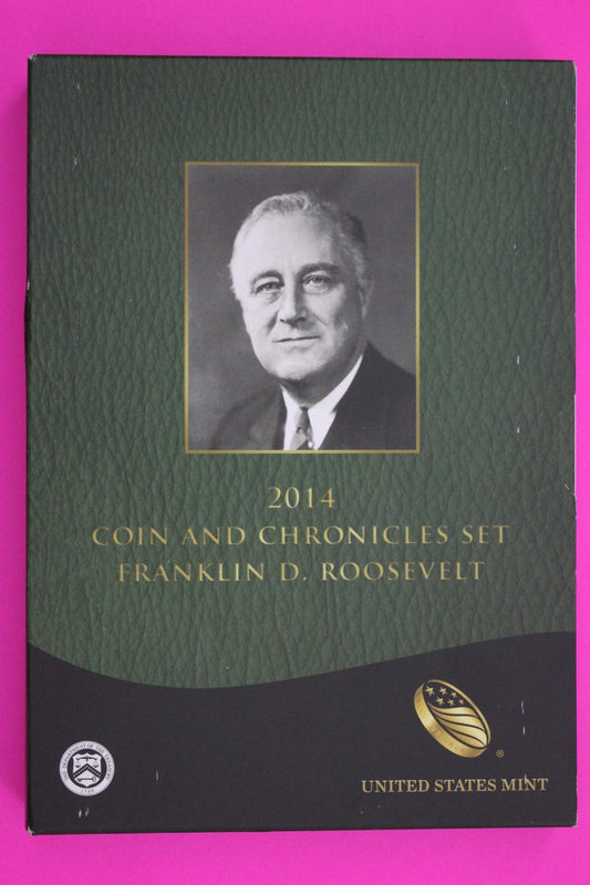 Gem 2014 Franklin Roosevelt Coins & Chronicles Set 1 OZ Silver Box & COA 7067
