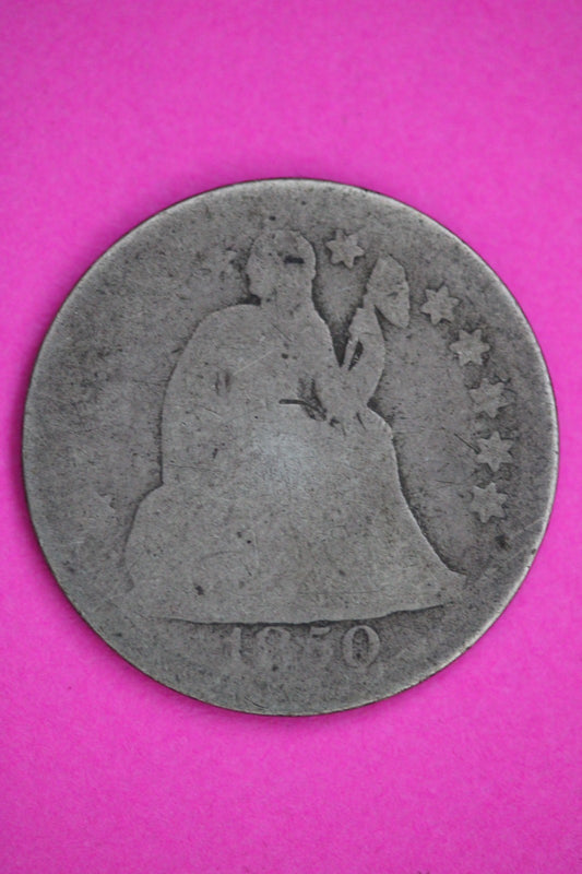 1850 P Seated Dime Silver Exact Coin Shown Low Grade Filler Damaged Bent 2753