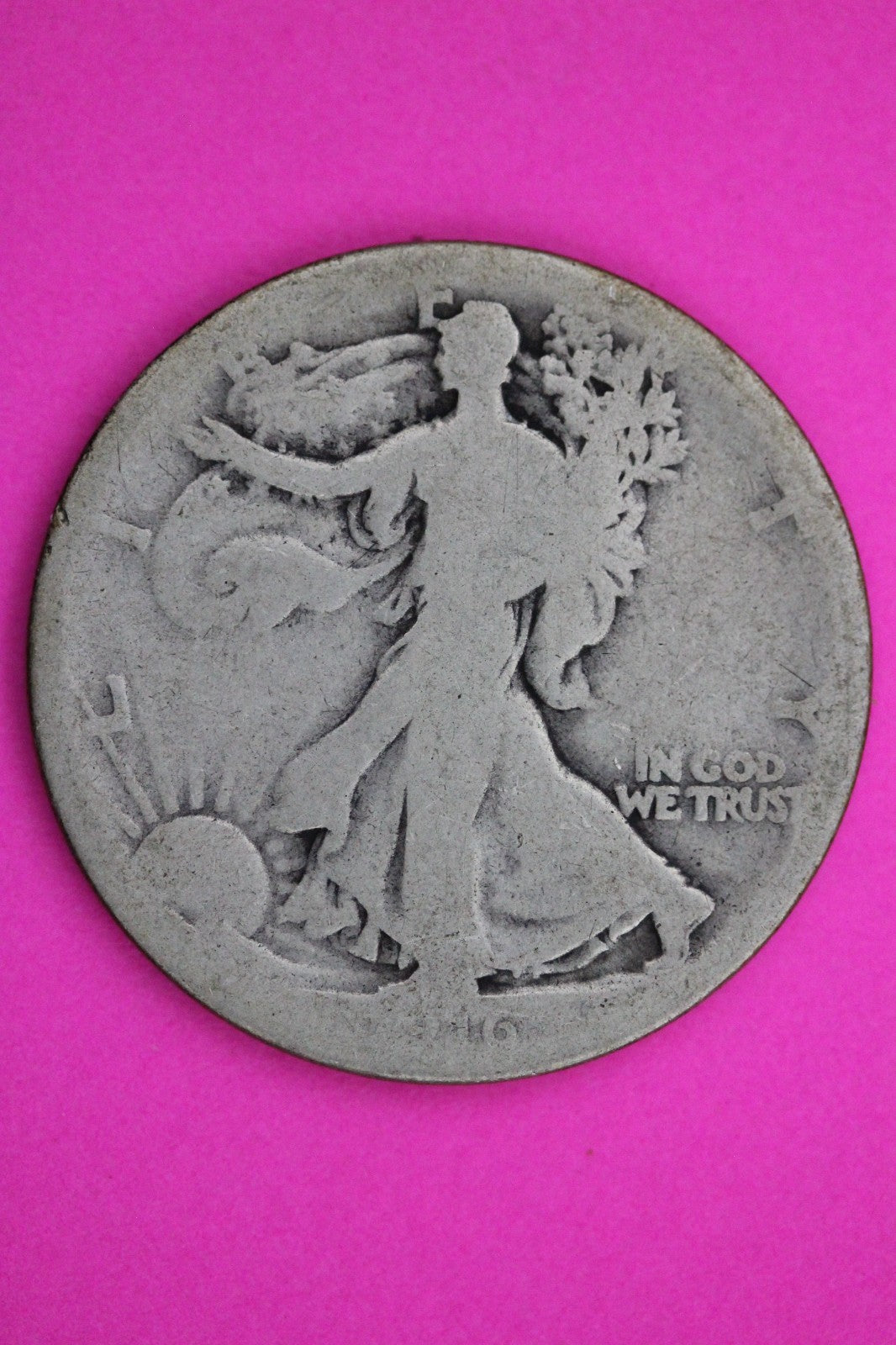 1916 P Walking Liberty Silver Half Dollar Guaranteed Authentic Genuine Coin 2320