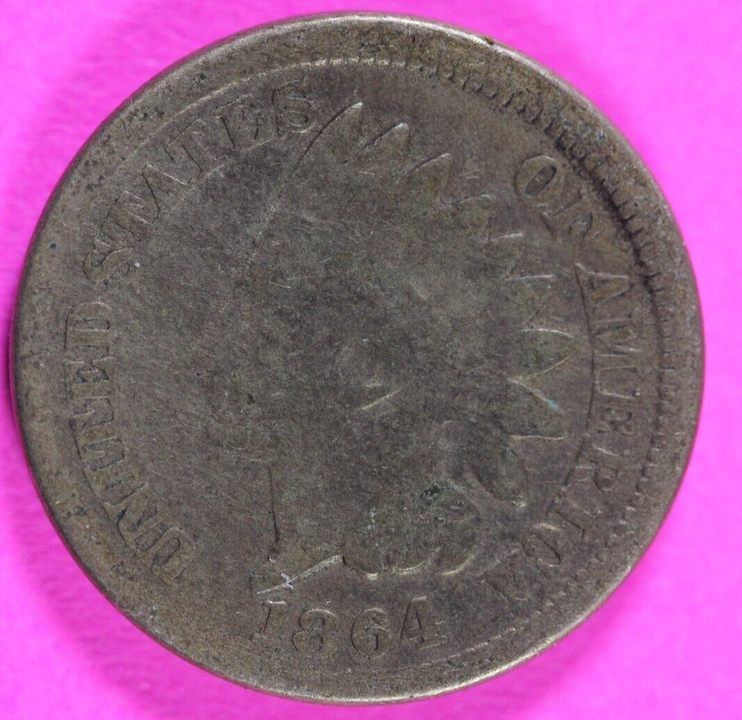 1864 Copper Nickel Indian Head Cent Penny Type Coin Exact Coin Pictured 85