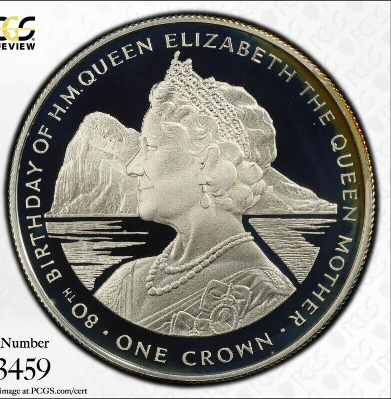 Sole Finest Known 1980 PR 69 DCAM Gibraltar Queen Elizabeth 80 Birthday PCGS 718