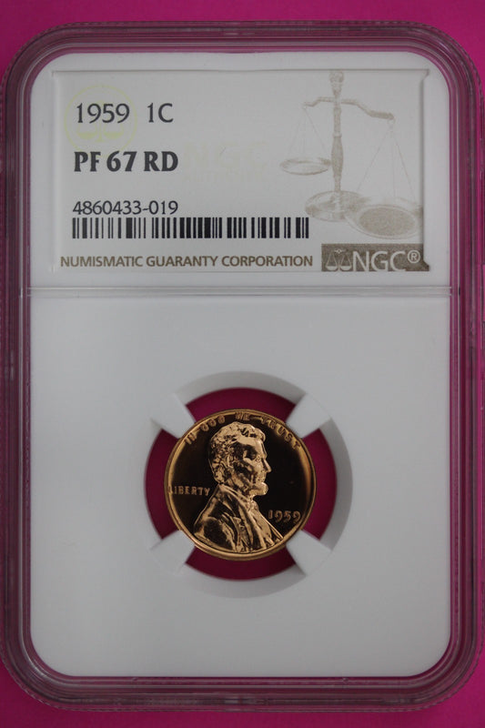 1959 PF 67 Red Lincoln Memorial Cent Proof Coin NGC certified Authentic Slab 299