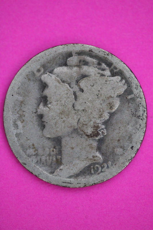 1921 P Mercury Liberty Dime Silver Coin Guaranteed Genuine American Seller 2555