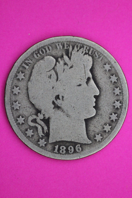 1896 O Barber Liberty Silver Half Dollar Guaranteed Authentic Genuine Coin 2274