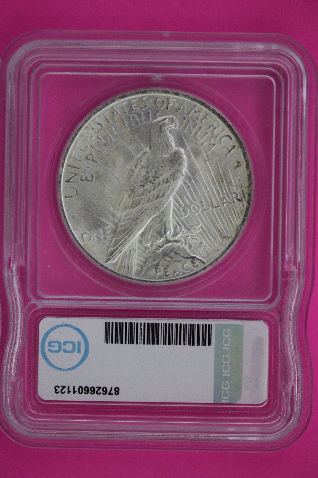 1923 P MS 63 Liberty Peace Silver Dollar ICG Certified Graded Authentic Slab 868