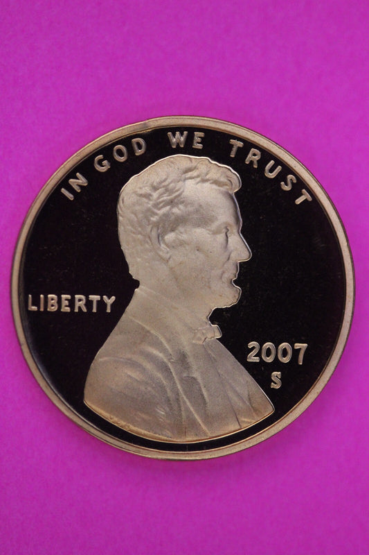 Gem Proof 2007 S Ultra Deep Cameo Lincoln Memorial Cent Same Coin In Pics TOM19