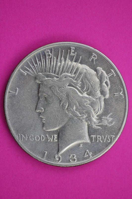 1934 S Peace Lady Liberty Semi Key Date Silver Dollar Guaranteed Authentic 1602