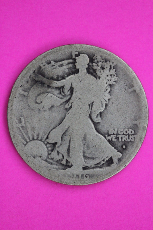 1916 S Obverse Walking Liberty Silver Half Dollar Guaranteed Authentic Coin 1391