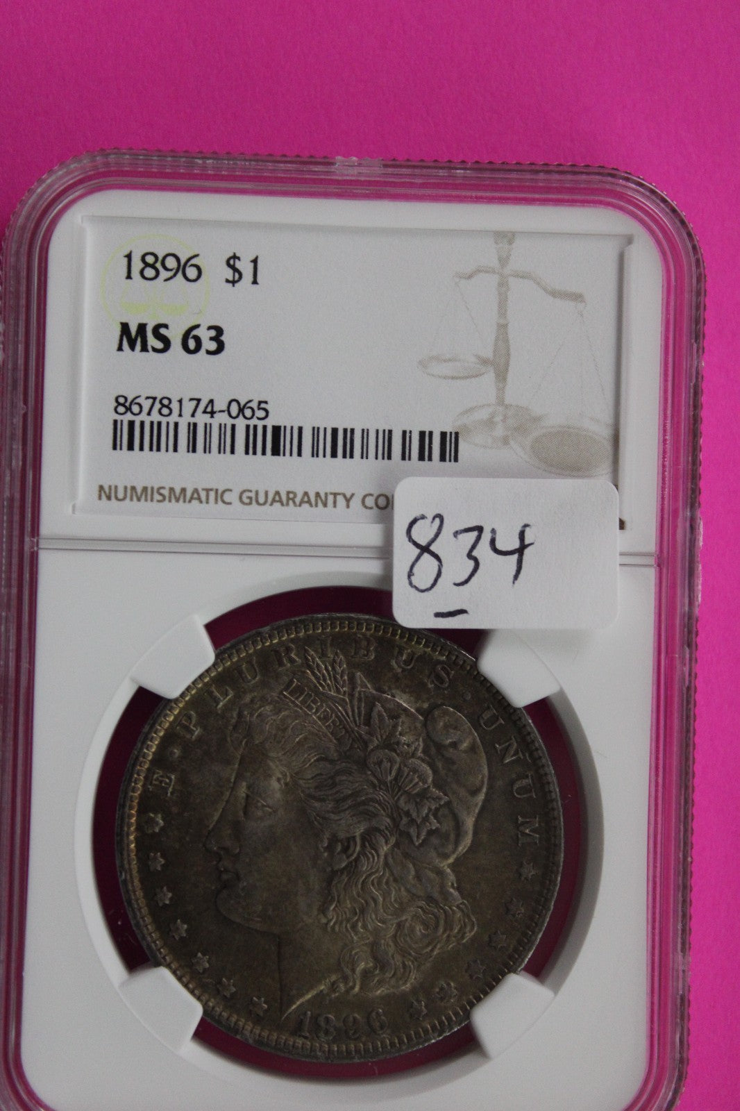 1896 P MS 63 Liberty Morgan Silver Dollar NGC Certified Graded Authentic 834