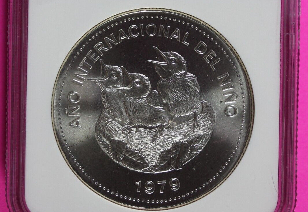 1979 MS 67 Year Of The Child Costa Rica 1 OZ Silver 100C NGC Certified Slab 1104