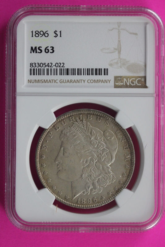 1896 P MS 63 Liberty Morgan Silver Dollar NGC Certified Graded Slab 445