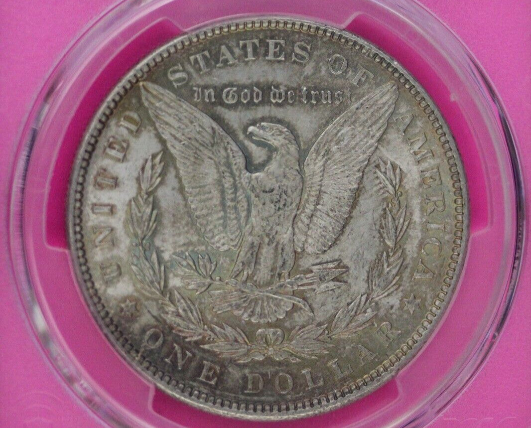 Toned 1896 P MS 63 Morgan Liberty Silver Dollar PCGS Certified Slab 26