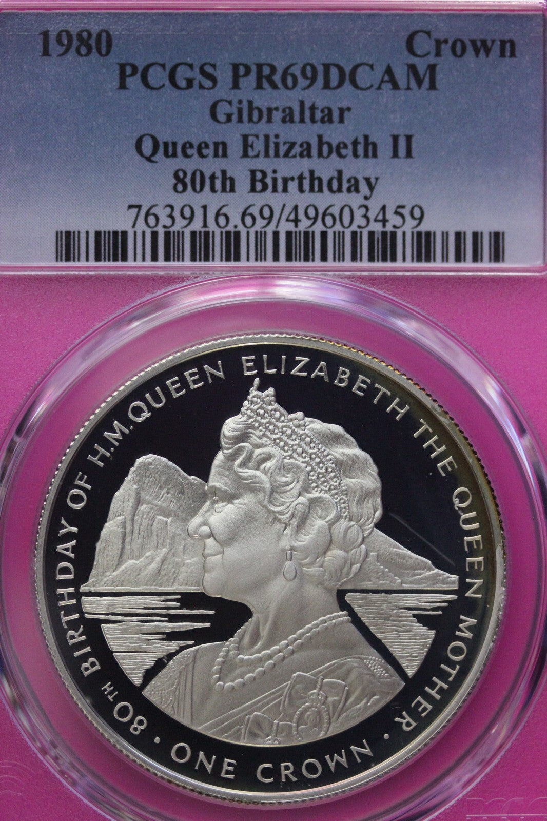 Finest Known 1980 PR 69 DCAM Gibraltar Queen Elizabeth Birthday PCGS Silver 718