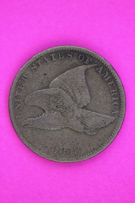 1858 Flying Eagle Cent Penny Exact Scarce Early Tpe Coin In The Pictures 111