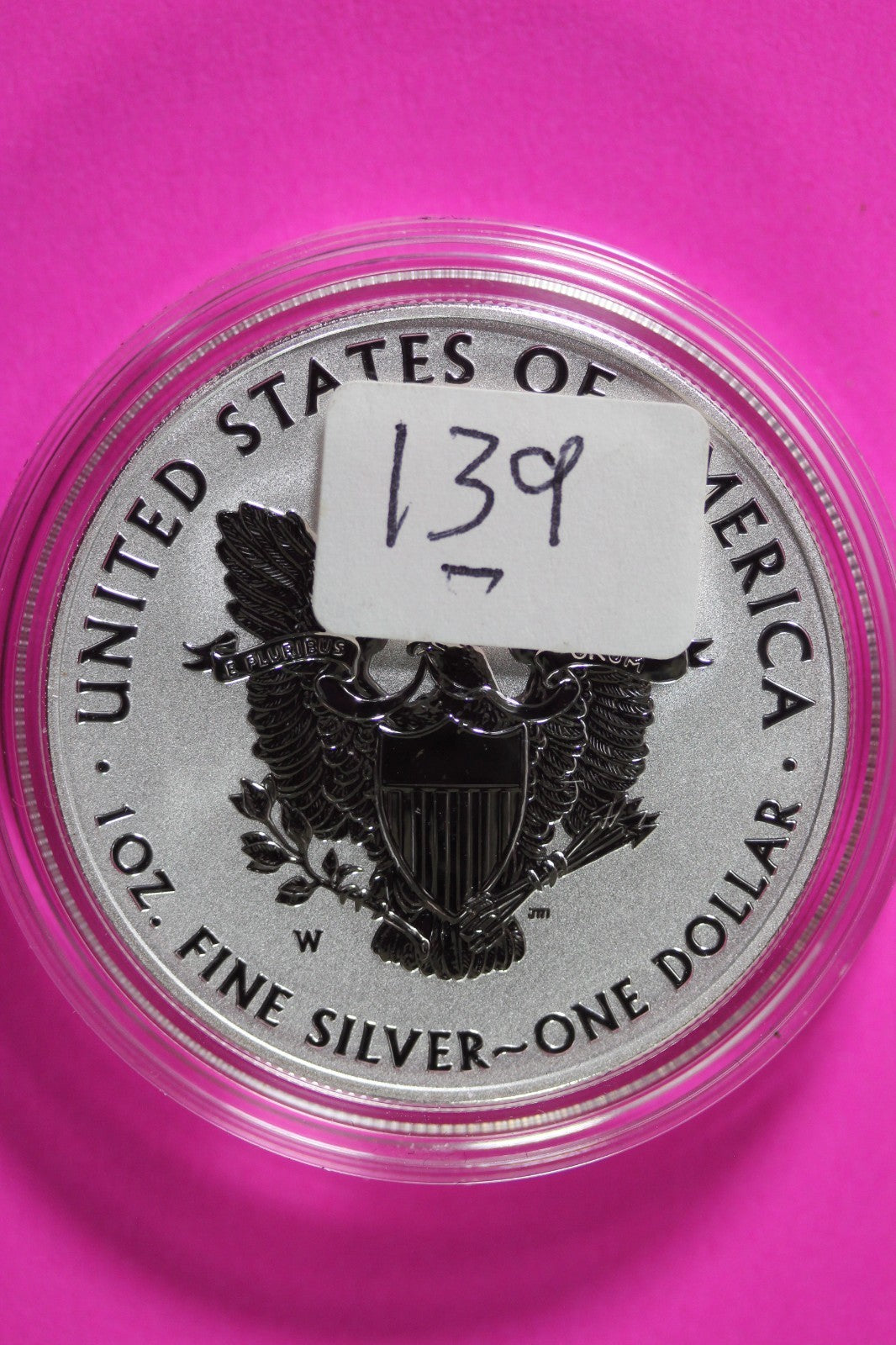2013 W Reverse Proof Silver Eagle Coin 1 OZ .999 Fine Silver Mint Capsule C139