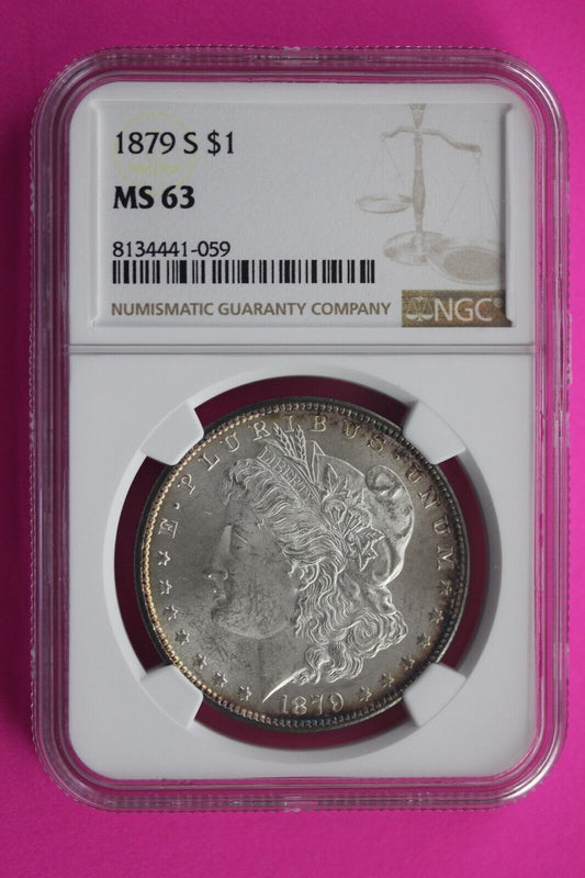 1879 S MS 63 Liberty Morgan Silver Dollar NGC Certified Slab Free Shipping 655