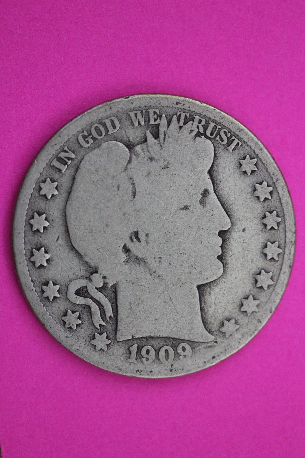 1909 S Inverted S Barber Liberty Silver Half Dollar Semi Key Date Coin 262N