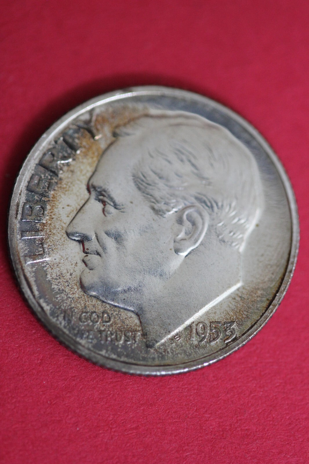 Toned 1953 Silver Proof Roosevelt Dime Exact Coin  93