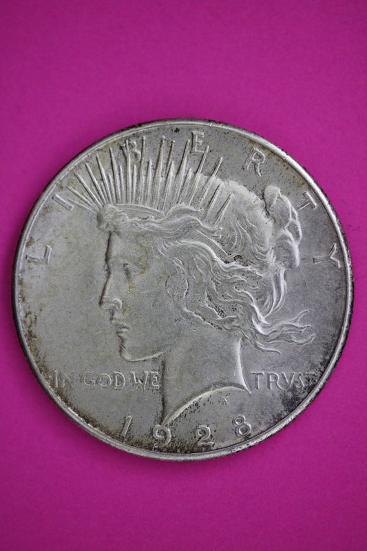 1928 S Peace Lady Liberty Semi Key Date Silver Dollar Guaranteed Authentic 2688