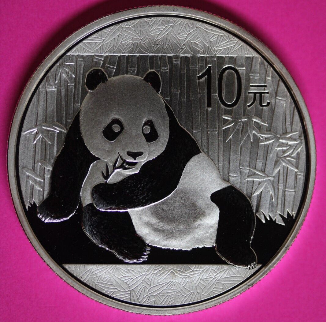 2015 Gem BU China Panda 1 OZ 999 Silver Same Coin In Pics Proof Like Capsule 51