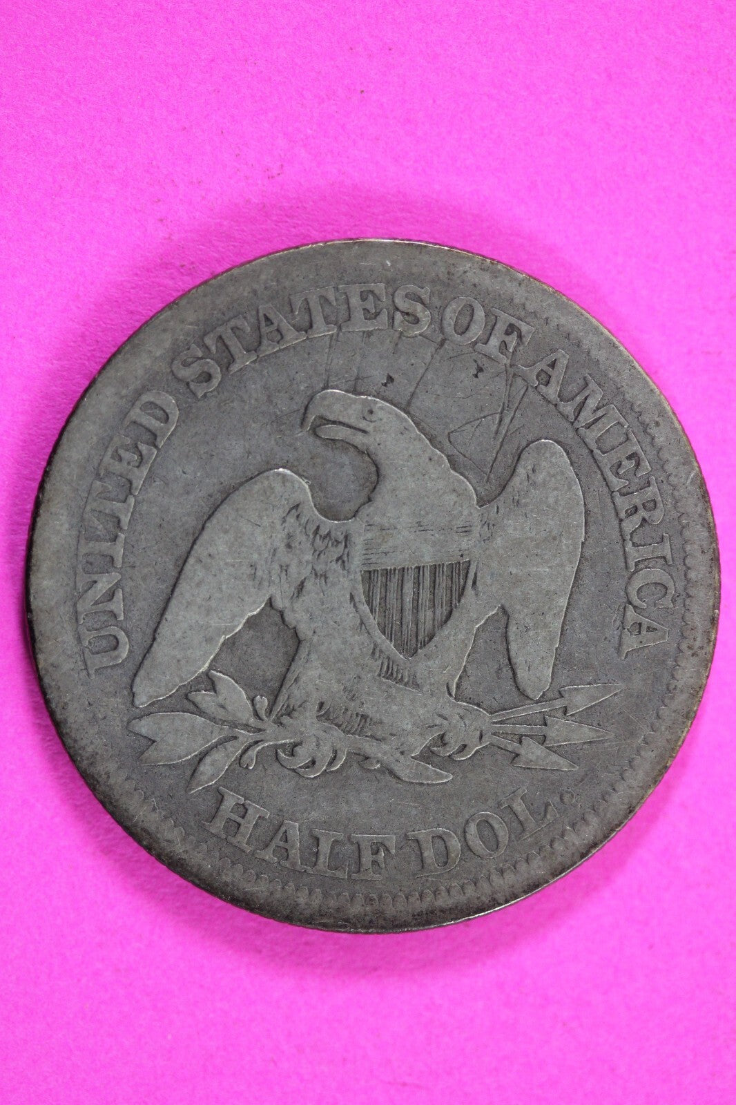 1854 P Seated Liberty Half Dollar Silver Exact Coin In Pic Key Date Scratches 19