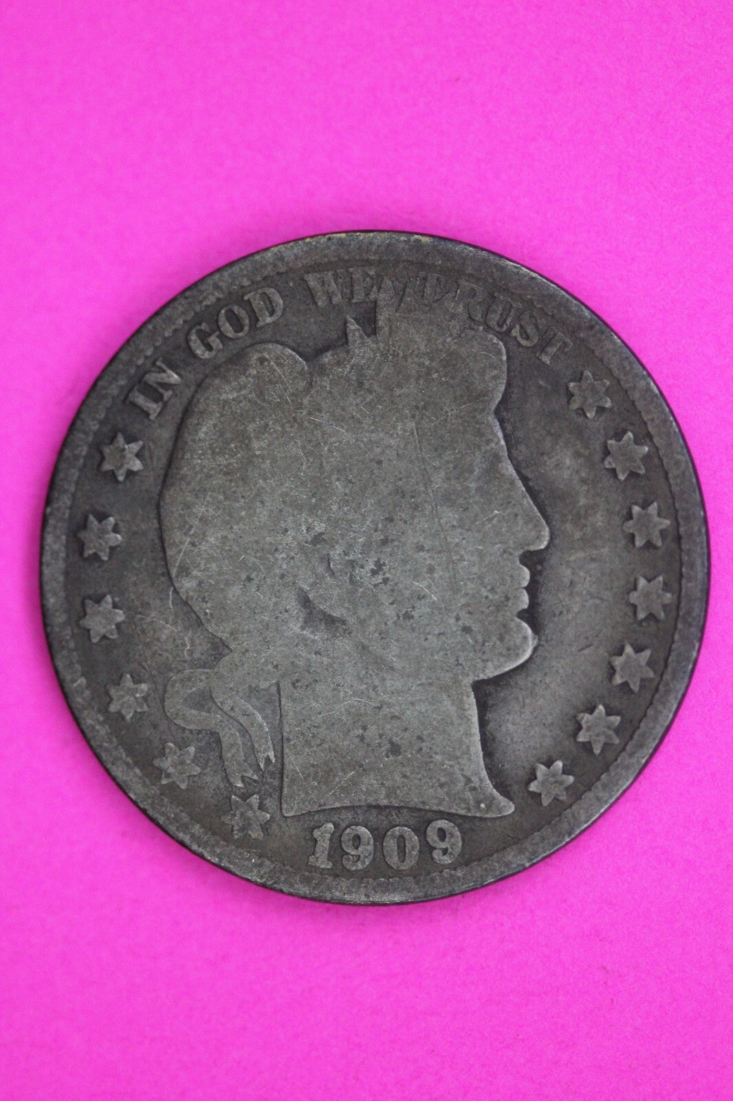 1909 Inverted S Barber Liberty Half Dollar Silver Coin Guaranteed Authentic 1484