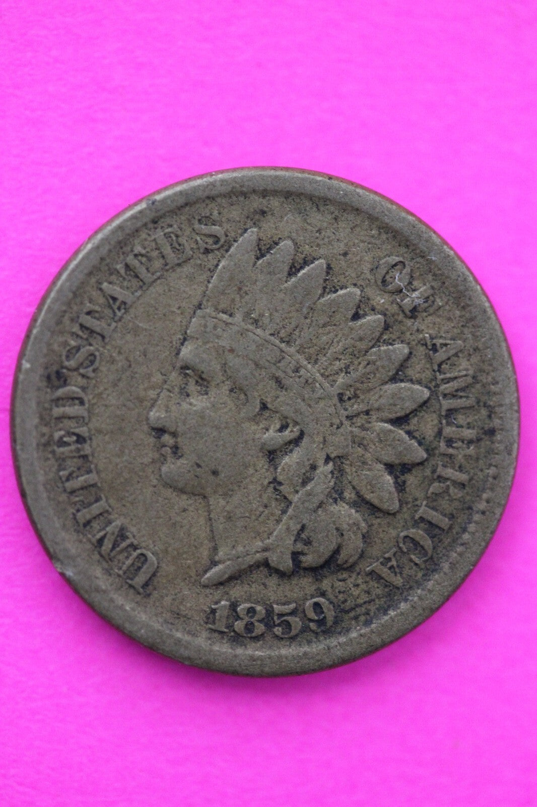 1859 Copper Nickel Indian Head Cent Penny Early Type Coin Exact Coin Pictured 50