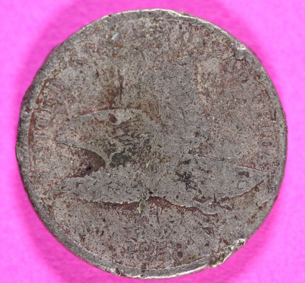 1858 Flying Eagle Cent Penny Exact Scarce Early Type Coin as Pictured 104
